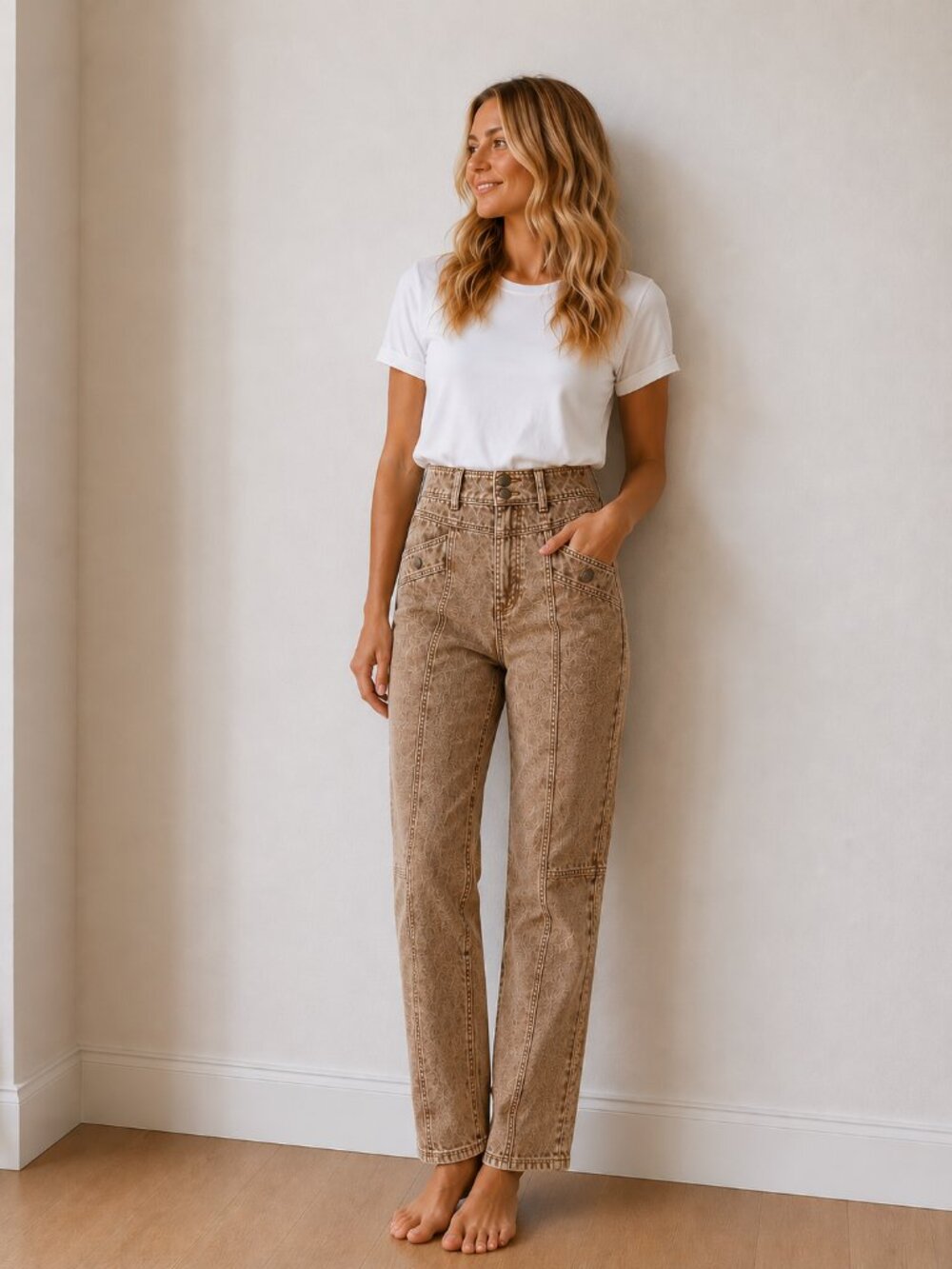 BDG Tan Straight-Leg Jeans